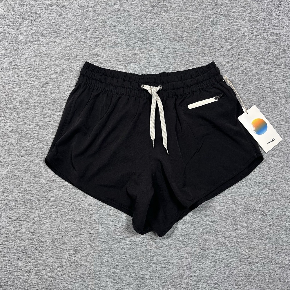 Vuori Clementine 2.0 Shorts Womens XS Black 4'' Lined Running Active Fitness NEW